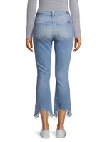 High Rise Slim Kick Flare Cropped Jeans