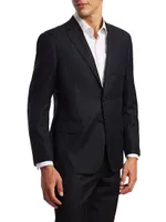 Soft Basic Wool Two-Button Slim-Fit Blazer