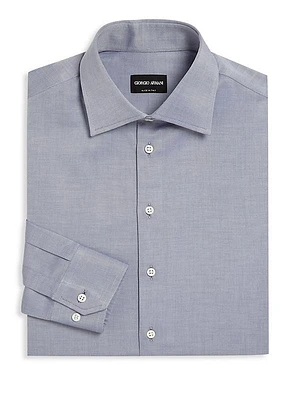 Button-Front Cotton Dress Shirt