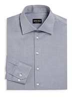 Button-Front Cotton Dress Shirt