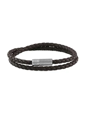 Pop Rigato Braided Leather Wrap Bracelet