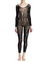 Floral Lace Long-Sleeve Catsuit