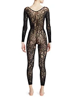 Floral Lace Long-Sleeve Catsuit