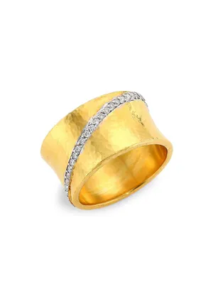 Hourglass 22K Yellow Gold & Diamond Ring