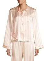 Ruthie Silk Striped Pajama Top