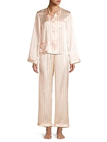 Ruthie Silk Striped Pajama Top