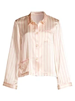 Ruthie Silk Striped Pajama Top