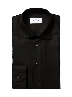 Contemporary-Fit Diagonal Weave Dress Shirt