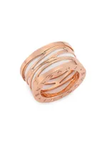 B.zero1 Design Legend 18K Rose Gold & Ceramic 4-Band Ring