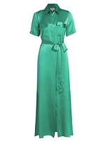 Klement Satin Maxi Shirtdress