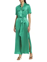 Klement Satin Maxi Shirtdress