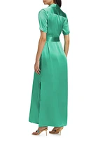 Klement Satin Maxi Shirtdress