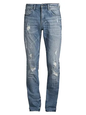 Le Sabre Stretch The Five Distressed Slim-Fit Jeans