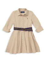 Little Girl's & Belted Chino Dress