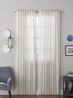 Crystal Embellished Sheer Curtain Panel