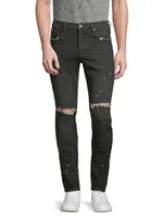 P001 Over Spray Slim-Fit Jeans