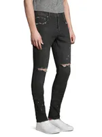 P001 Over Spray Slim-Fit Jeans