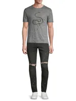 P001 Over Spray Slim-Fit Jeans