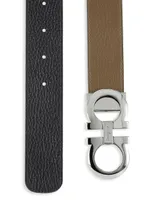 Adjustable Gancini Cut-to-Size Reversible Leather Belt