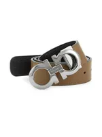 Adjustable Gancini Cut-to-Size Reversible Leather Belt