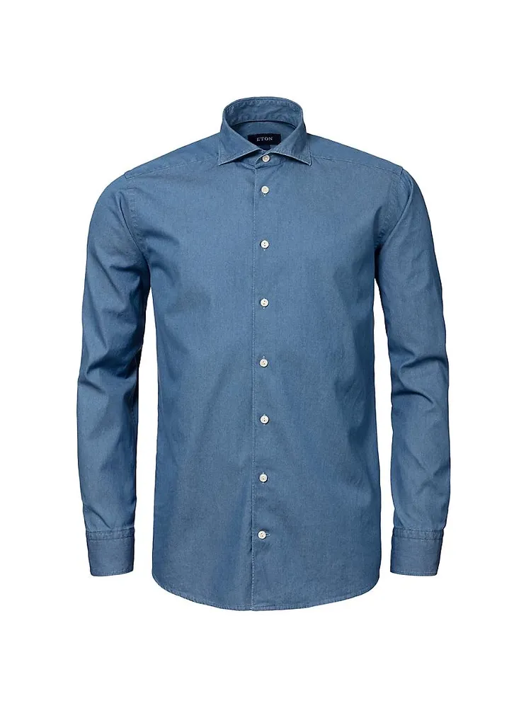 Contemporary-Fit Chambray Soft Casual Shirt