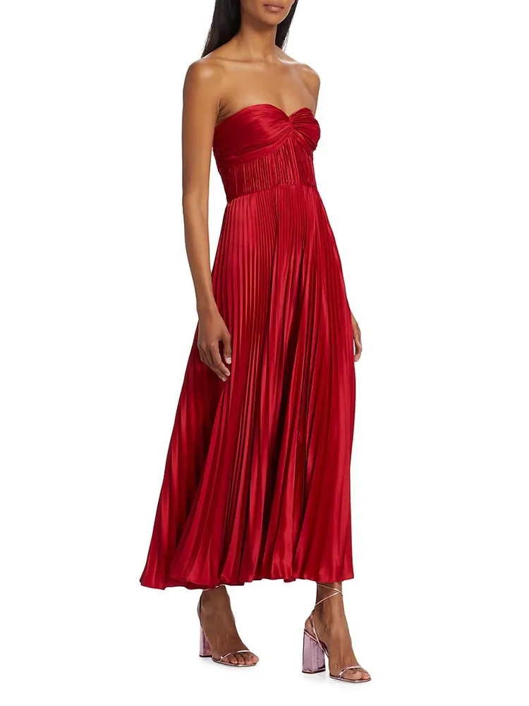 Pleated Strapless Belle Dress