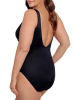 Plus V-Neck Illusionists Crossover One-Piece Swimsuit