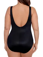 Plus V-Neck Illusionists Crossover One-Piece Swimsuit