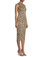 Delora Leopard Sleeveless Bodycon Dress