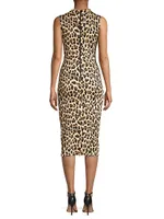 Delora Leopard Sleeveless Bodycon Dress