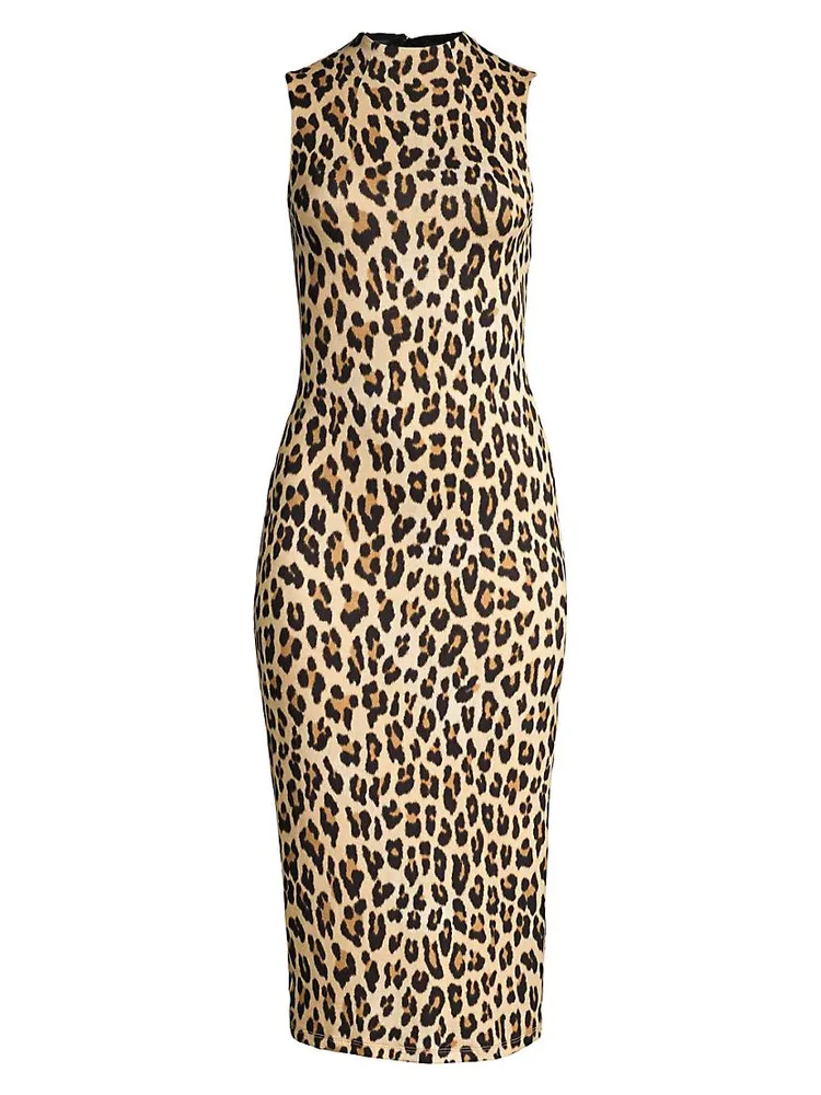 Delora Leopard Sleeveless Bodycon Dress