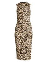 Delora Leopard Sleeveless Bodycon Dress