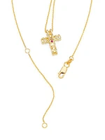 Tiny Treasures 18K Yellow Gold & 1.06 TCW Diamond Cross Pendant Necklace