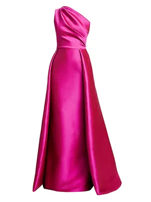 One-Shoulder Satin Gown