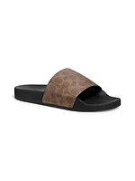 Signature Monogram Canvas Slide Sandals