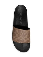 Signature Monogram Canvas Slide Sandals