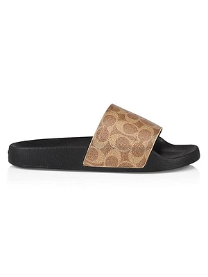 Signature Monogram Canvas Slide Sandals