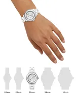 Phantom White Ceramic & Stainless Steel Caliber 12.1 Bracelet Watch