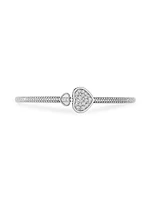 Happy Hearts 18K White Gold & Diamond Bangle