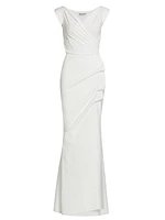 Egea Cap-Sleeve Jersey Gown