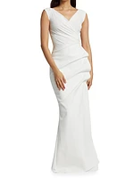 Egea Cap-Sleeve Jersey Gown