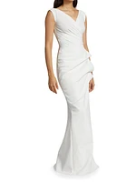 Egea Cap-Sleeve Jersey Gown