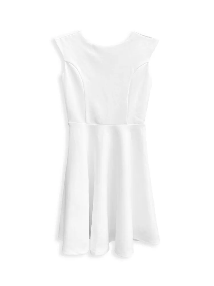 Girl's Textured Cap Sleeve Dress