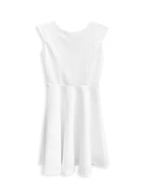 Girl's Textured Cap Sleeve Dress