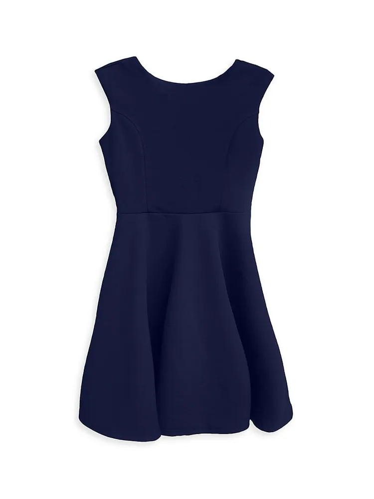 Girl's Textured Cap Sleeve Dress