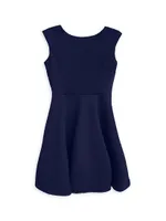 Girl's Textured Cap Sleeve Dress