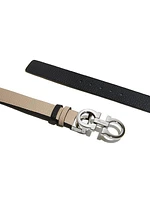 Gancini Adjustable Cut-to-Size Reversible Textured Leather Belt