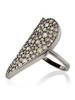 Black Rhodium-Plated & 2.86 TCW Diamond Heart Ring