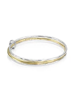 Classico Two-Tone Hammered 3-Piece Bangle Set