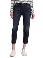 Le Garçon Mid-Rise Crop Roll Cuff Jeans